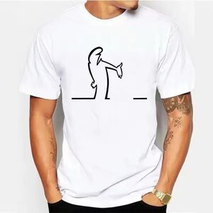 NWT Balum La Linea Graphic T-Shirt – Slim Fit Short Sleeve Crewneck – White